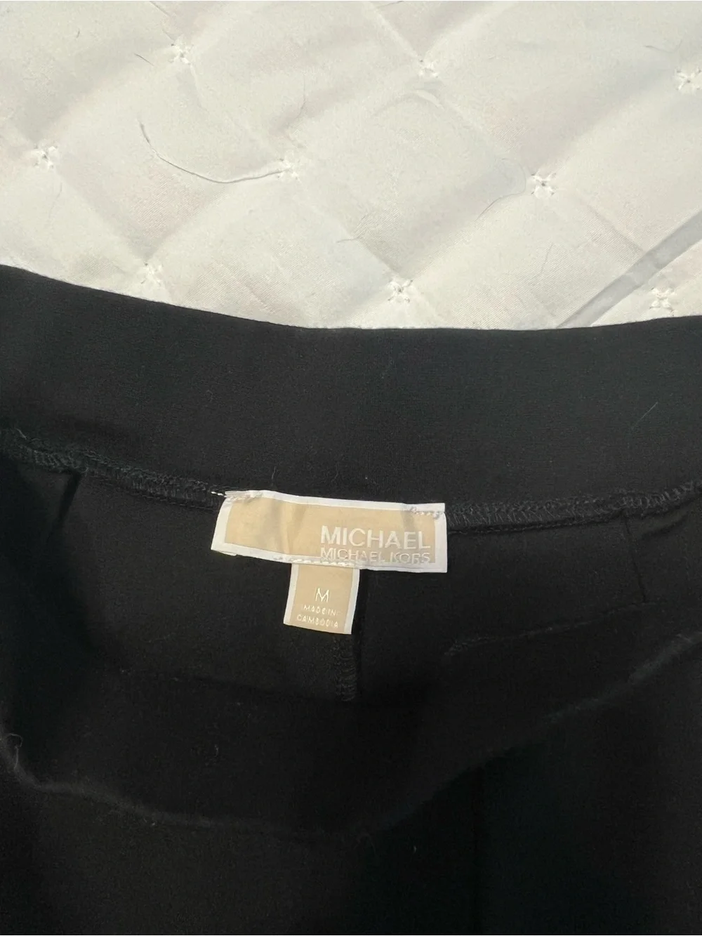 Michael Kors Black Wide-Leg Pull-On Pants with Gold Logo